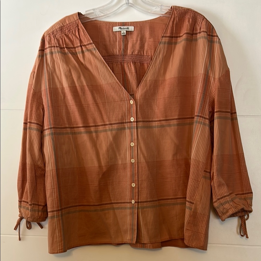 Madewell Women's Plaid Top - Picture 2 of 5